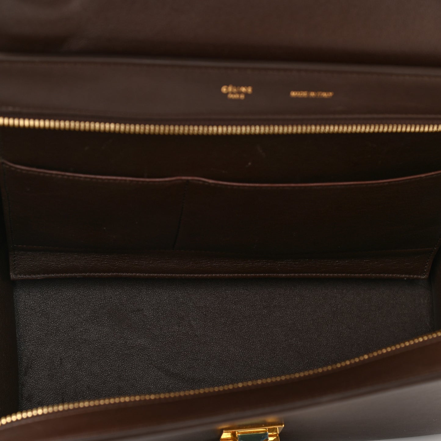 Satin Baby Grained Calfskin Medium Tri-Color Trapeze Tan