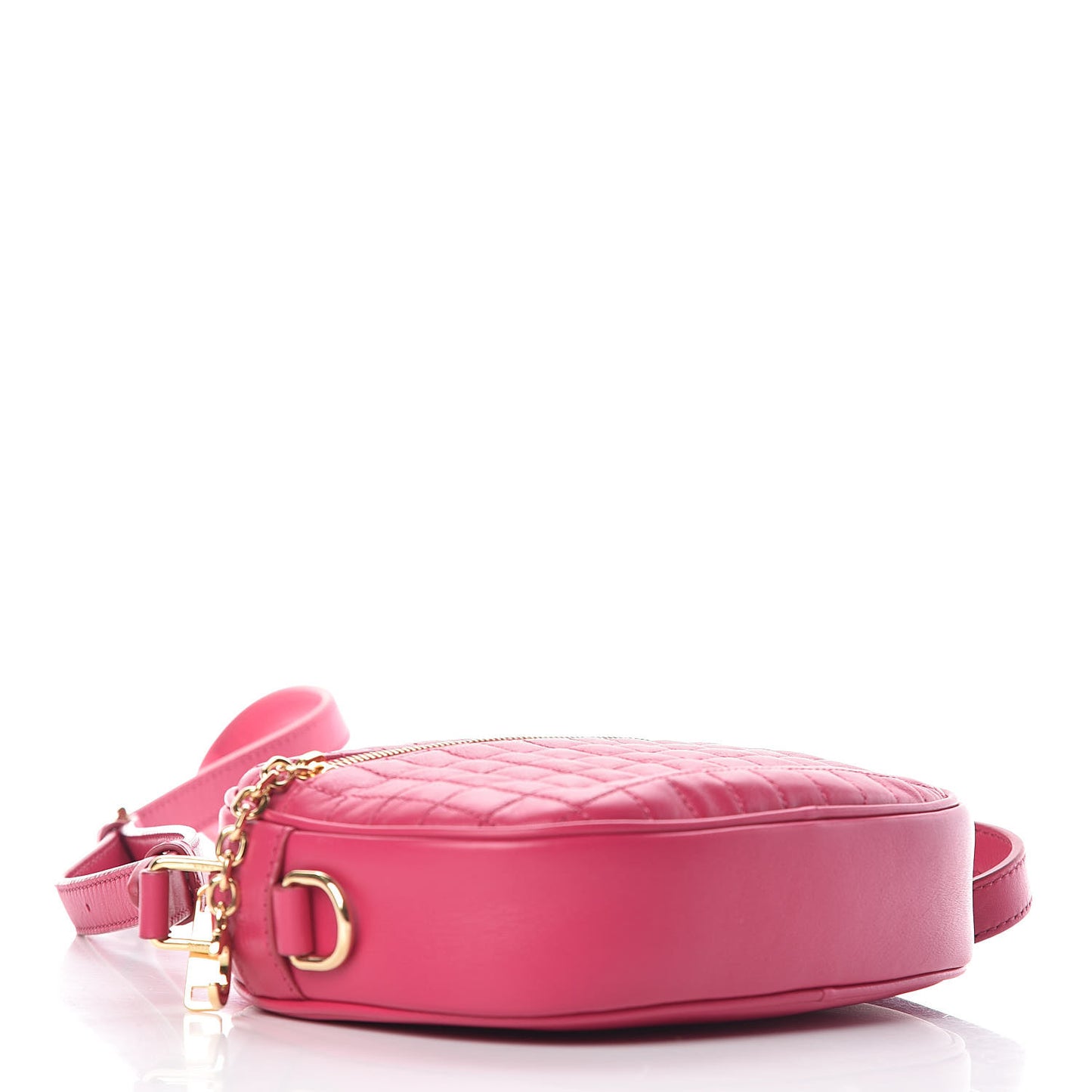 Calfskin Quilted Small C Charm Bag Pink