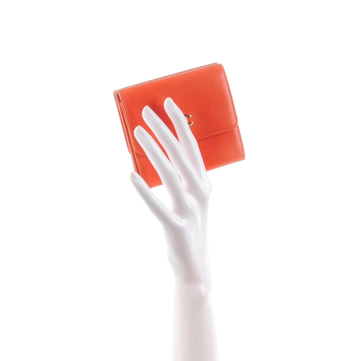 Chanel Goatskin Compact CC Flap Wallet Orange 2 of 9