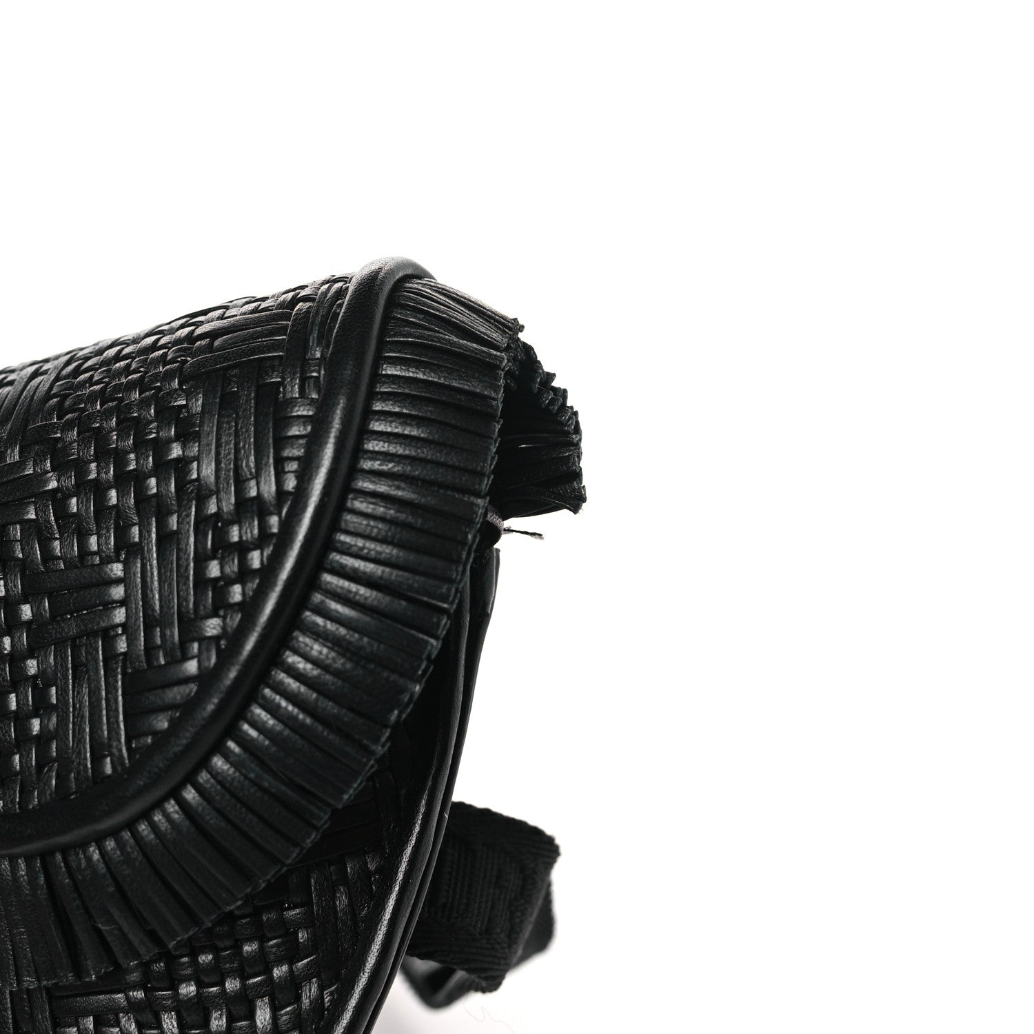 Christian Dior Calfskin Braided Saddle Belt Bag Black 10 of 10