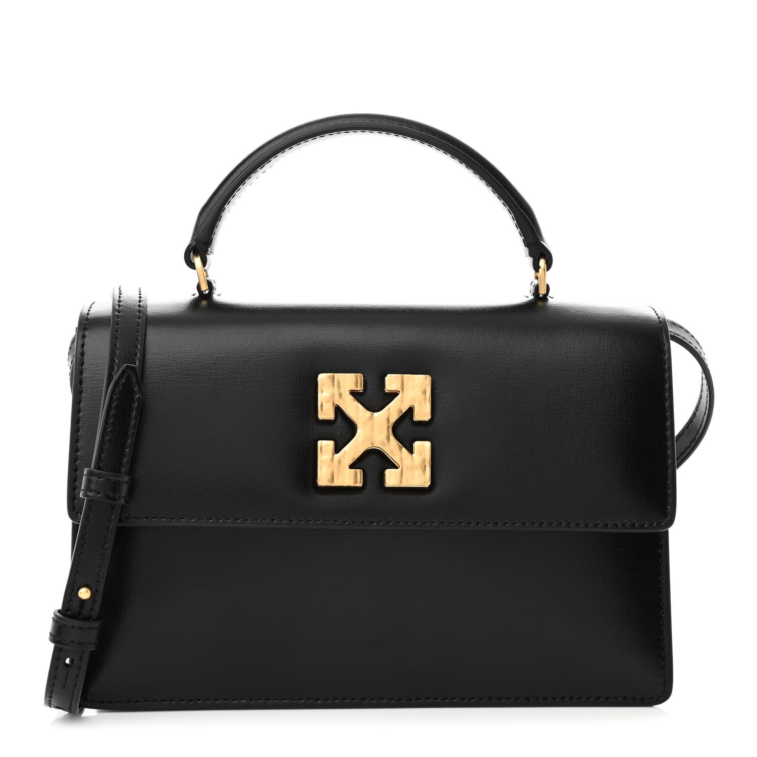 Off-White Calfskin Jitney 1.4 Top Handle Bag Black 1 of 9