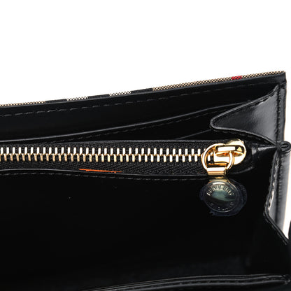 Burberry Grainy Calfskin Vintage Check Wallet With Detachable Strap Black 5 of 5