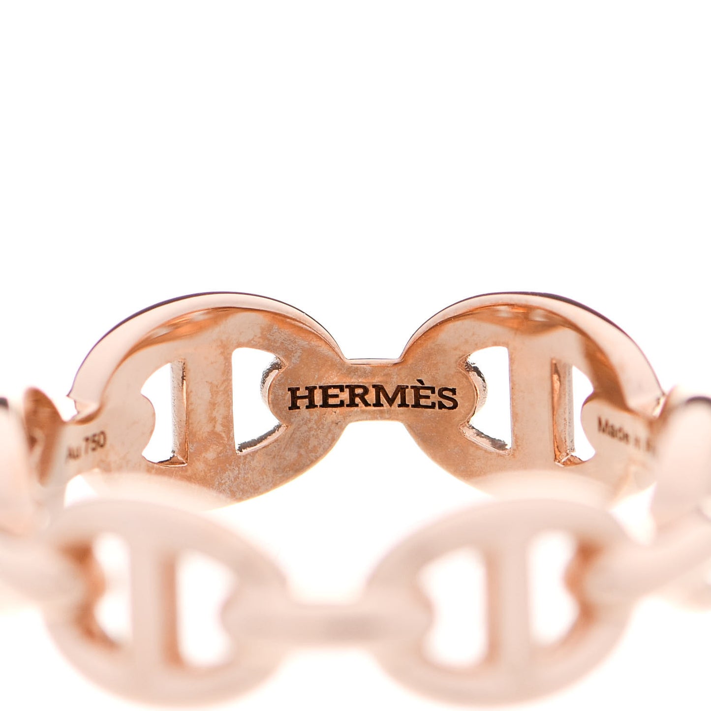 18K Rose Gold PM Chaine D'Ancre Enchainee Ring 50 5.25