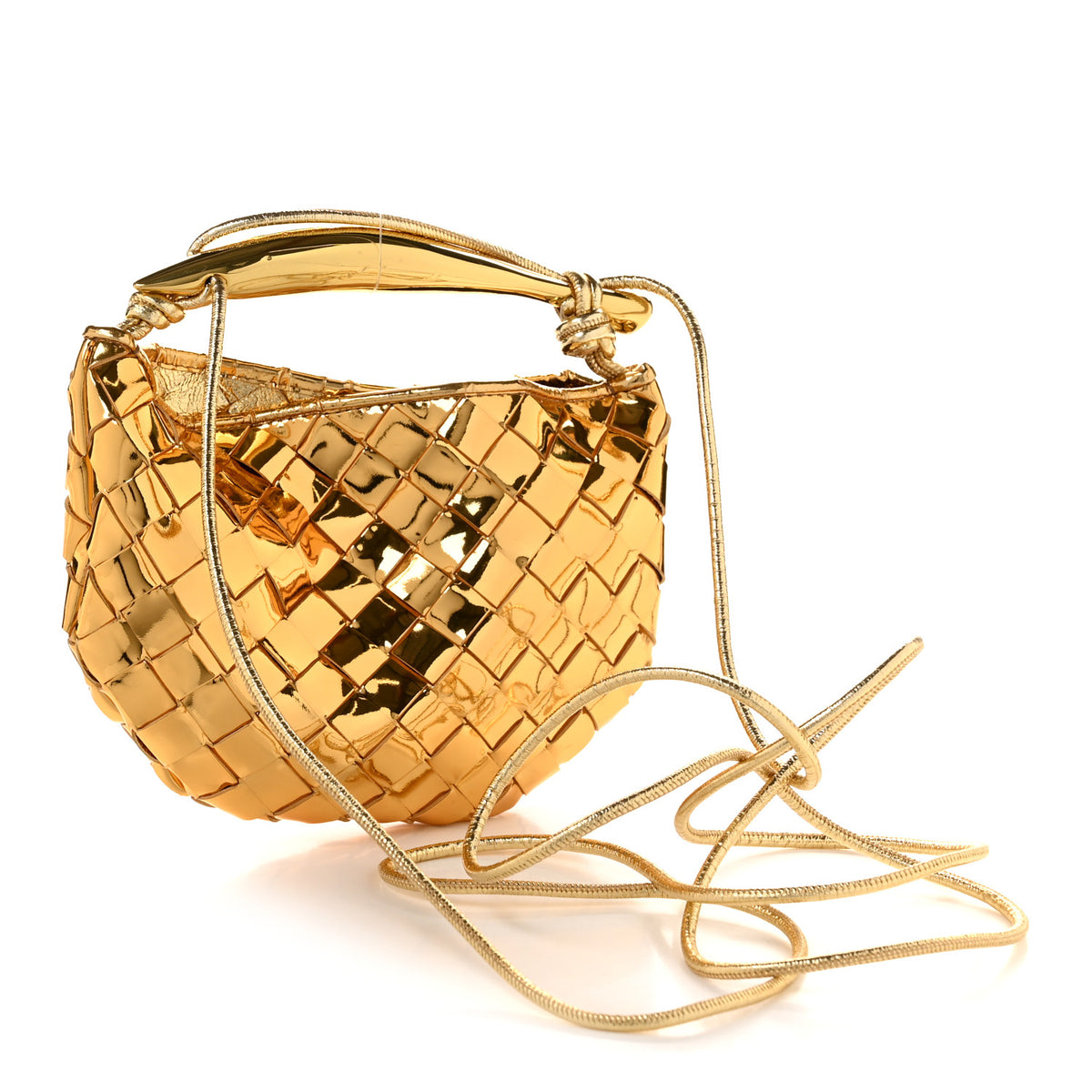 Bottega Veneta Mirror Laminated Nappa Intrecciato Mini Sardine Bag Gold 3 of 10