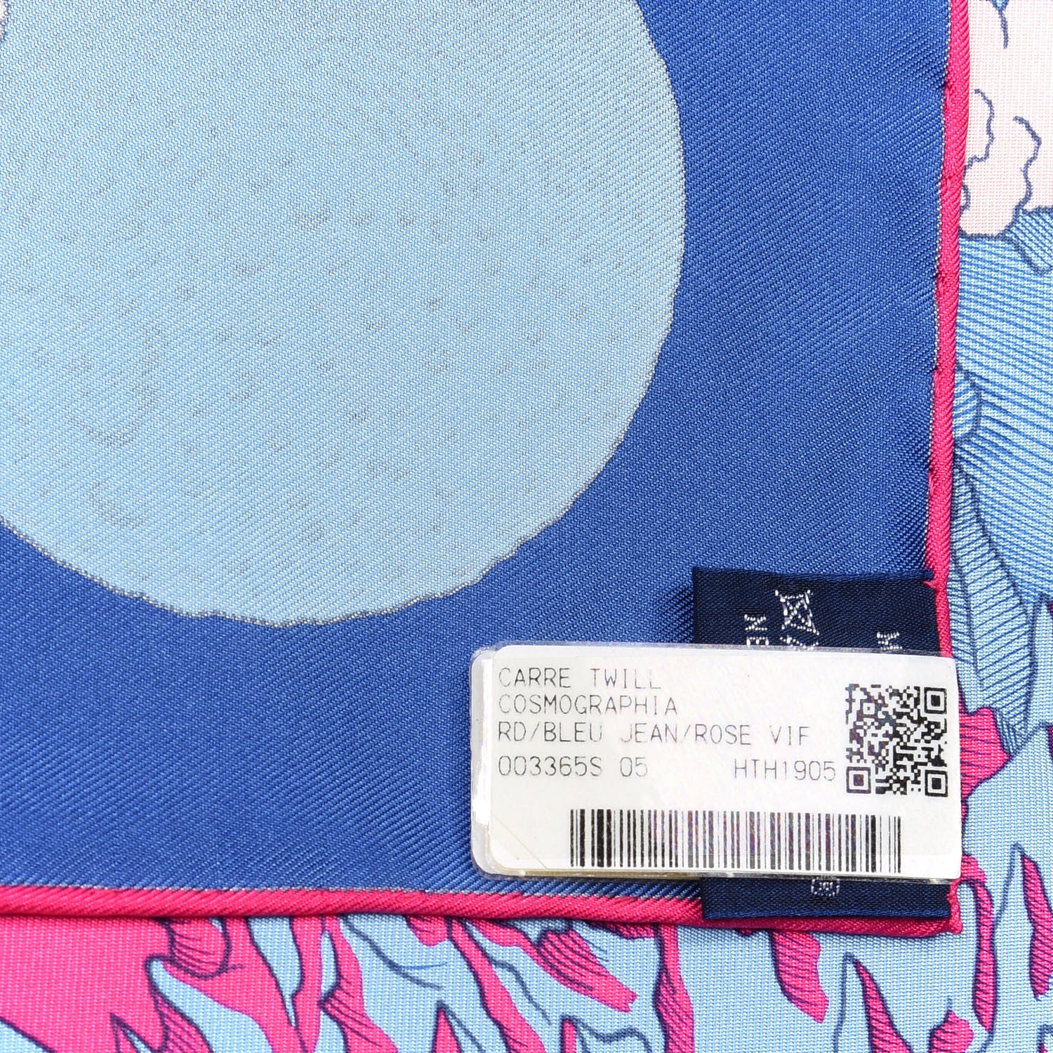 Hermes Silk Cosmographia Universalis Scarf 90 Bleu Jean Rose Vif 3 of 4