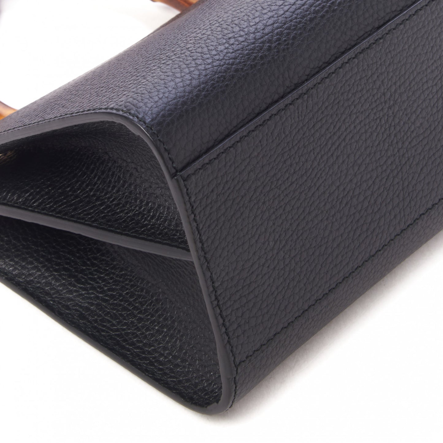 Nappa Bamboo Web Mini Nymphaea Top Handle Bag Black