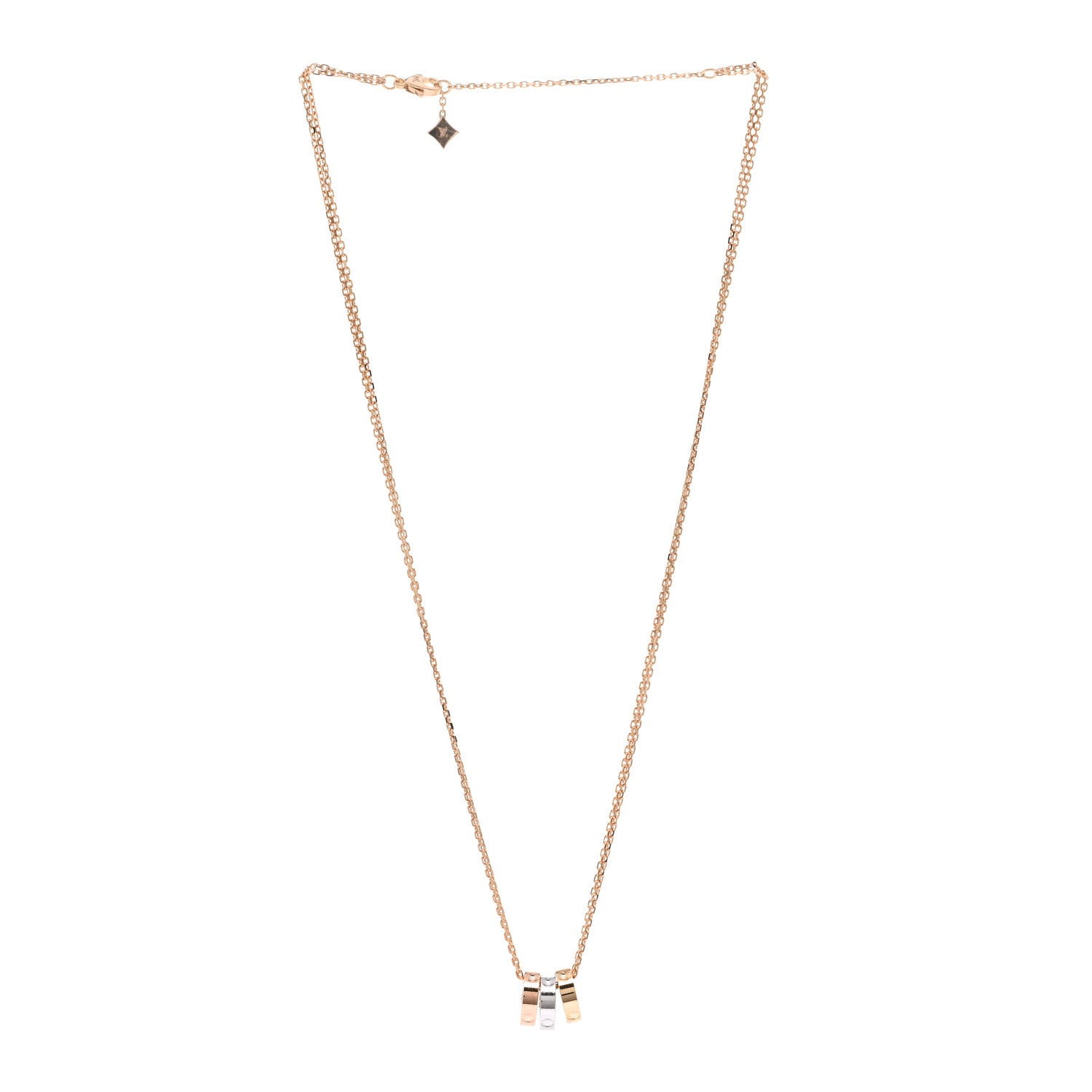 Louis Vuitton 18K Yellow White Pink Gold Empreinte Pendant Necklace 3 of 5