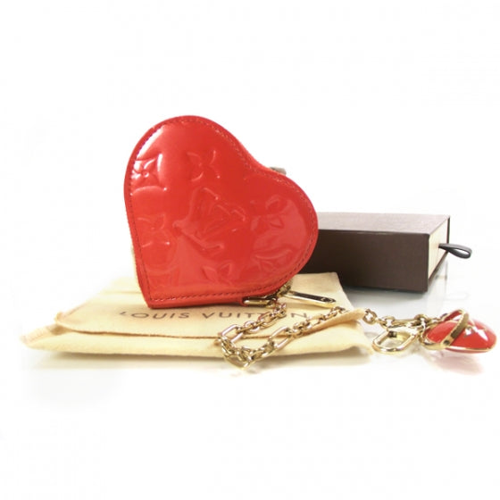 Louis Vuitton Vernis Heart Coin Purse Orange Sunset 2 of 7