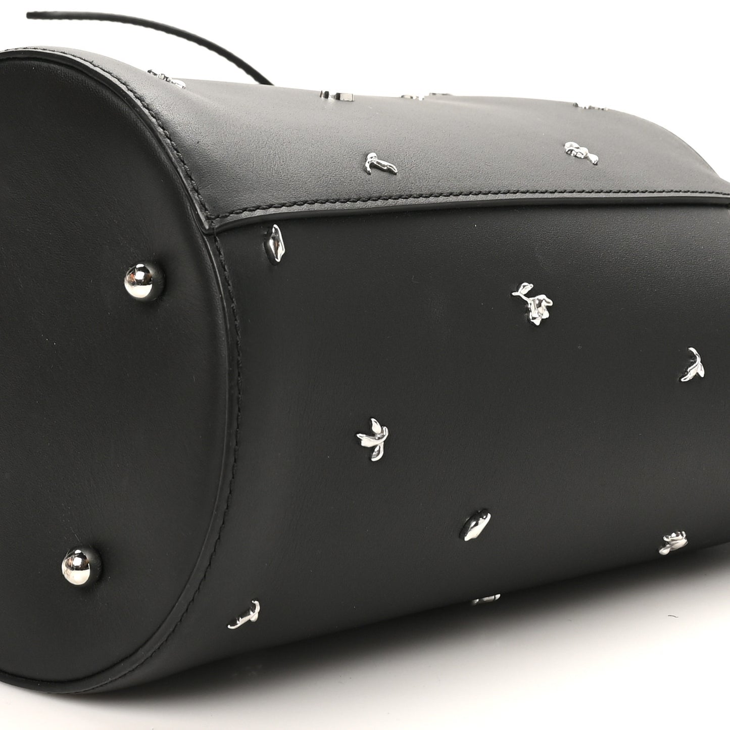 Smooth Calfskin Studded Roxy Bucket Bag Black