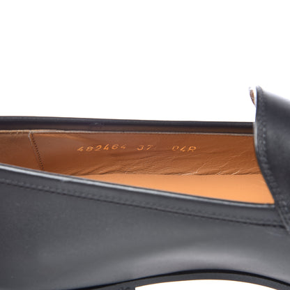 Gucci Calfskin Womens Jordaan Loafers 37 Black 9 of 10