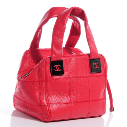 Chanel Caviar Square Stitched Tote Red 3 of 7