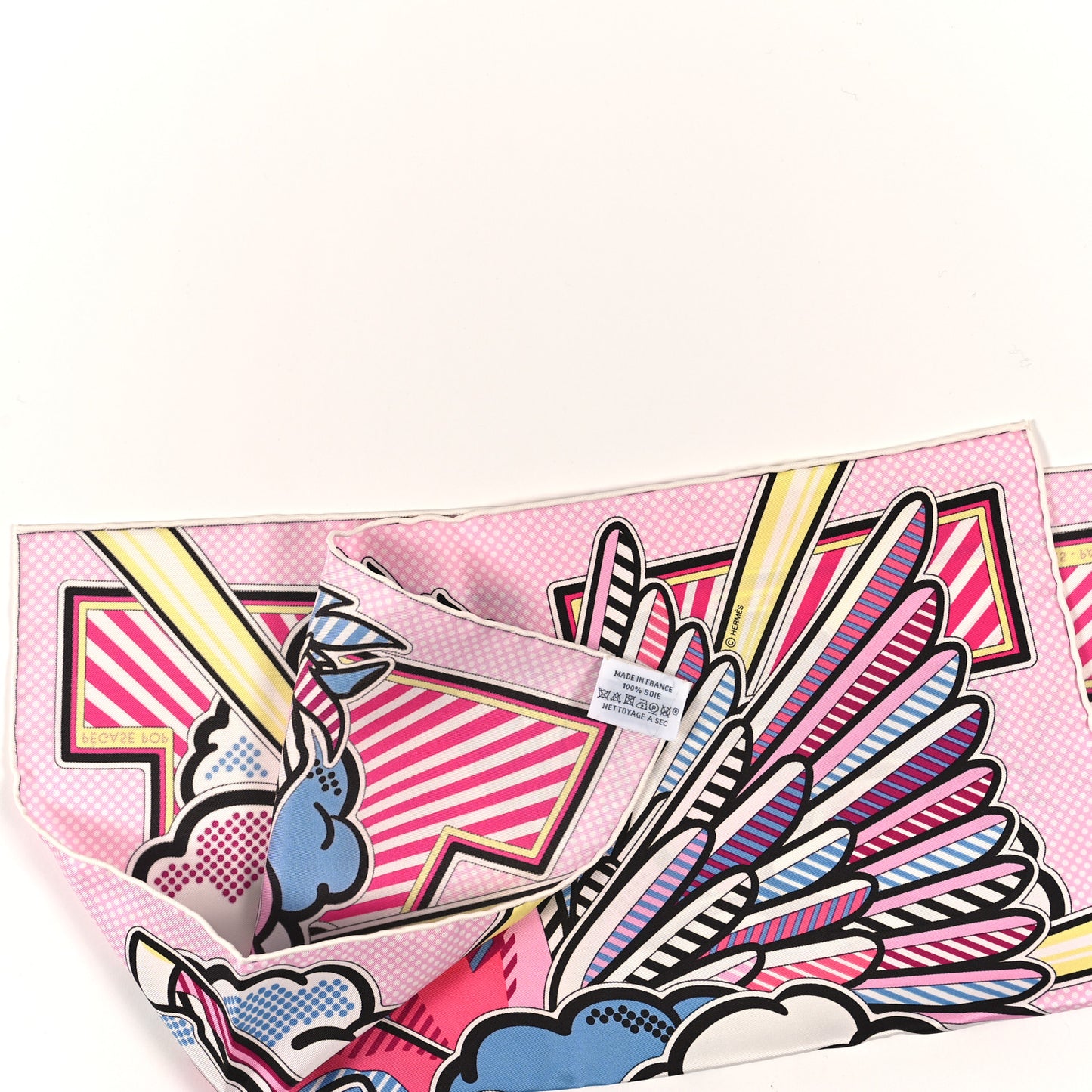 Silk Pegase Pop Scarf 45 Rose Bleu Jaune