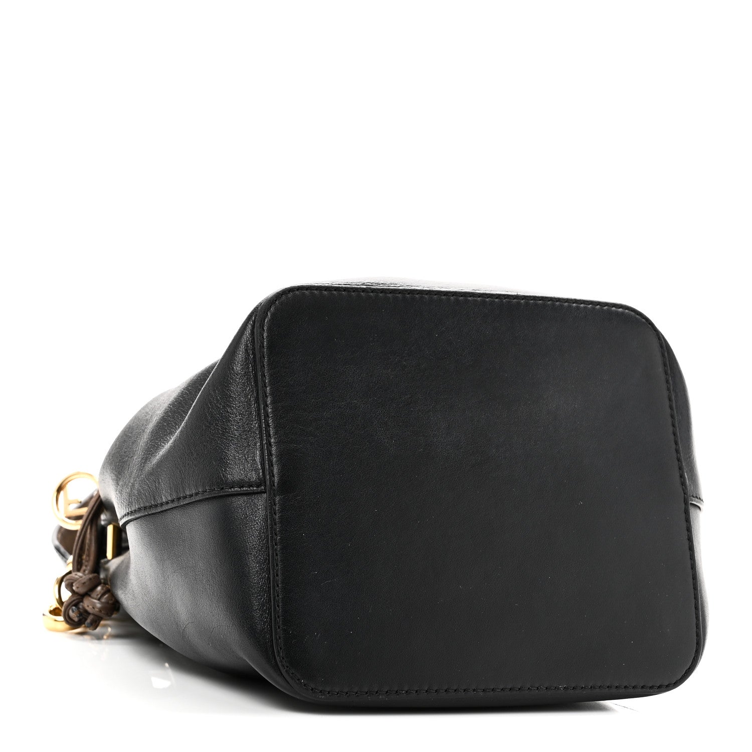 Fendi Vitello Century Matte F is Fendi Stamp Patch Bi-Color Grande Mon Tresor Bucket Bag Black Maya Fragola 4 of 10