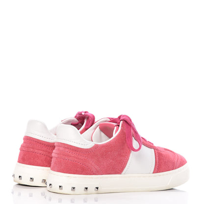 Valentino Garavani Suede Womens Flycrew Sneakers 35 Shadow Pink Optic White 4 of 13