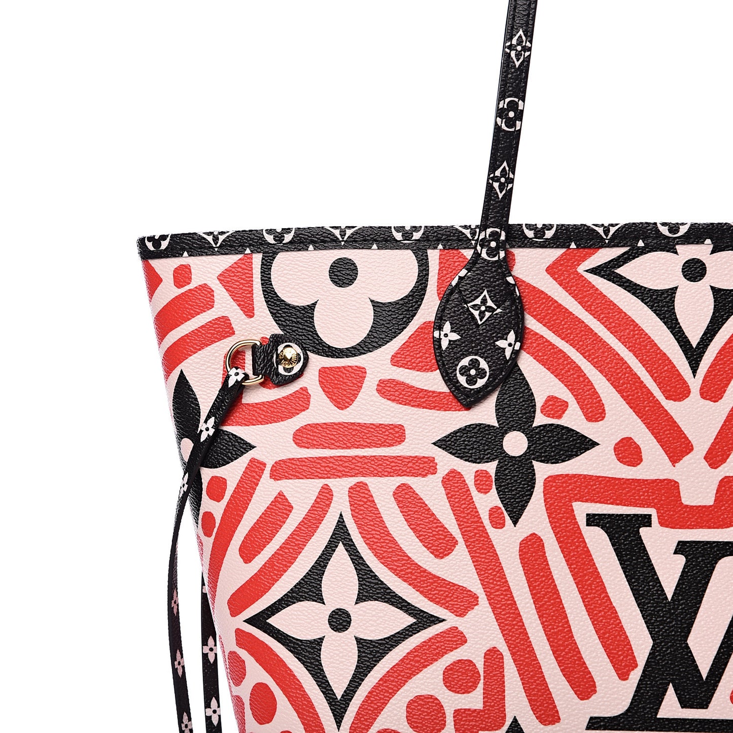 Monogram Giant Crafty Neverfull MM Creme Rouge Black