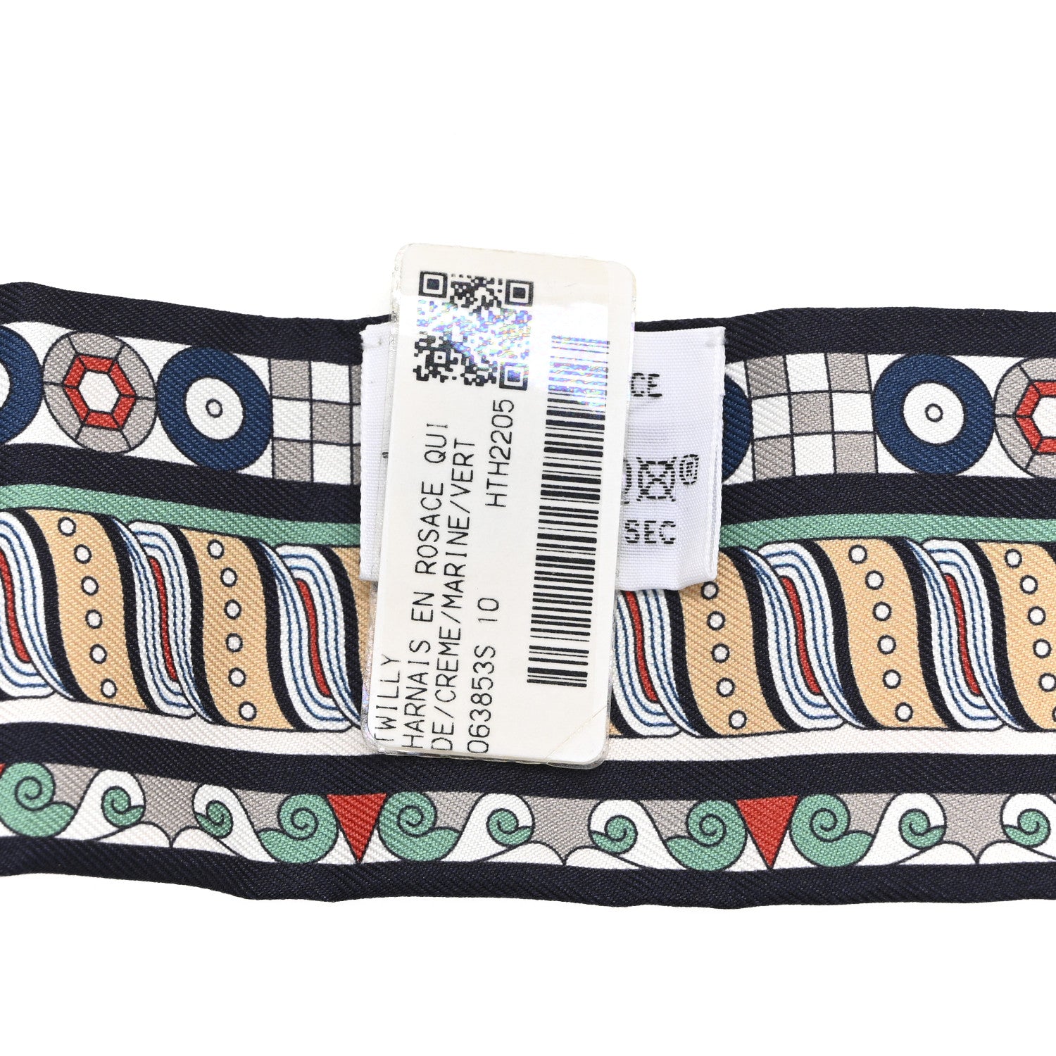 Hermes Silk Harnais En Rosace Twilly Creme Marine Vert 3 of 4
