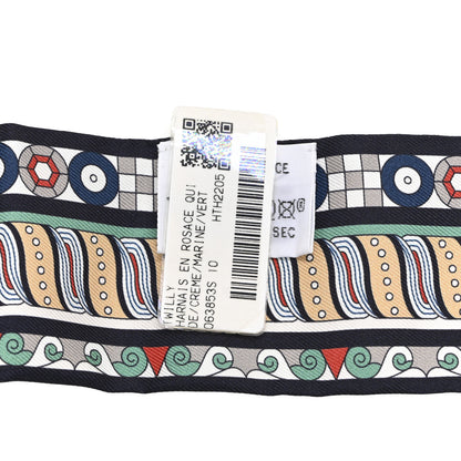 Hermes Silk Harnais En Rosace Twilly Creme Marine Vert 3 of 4