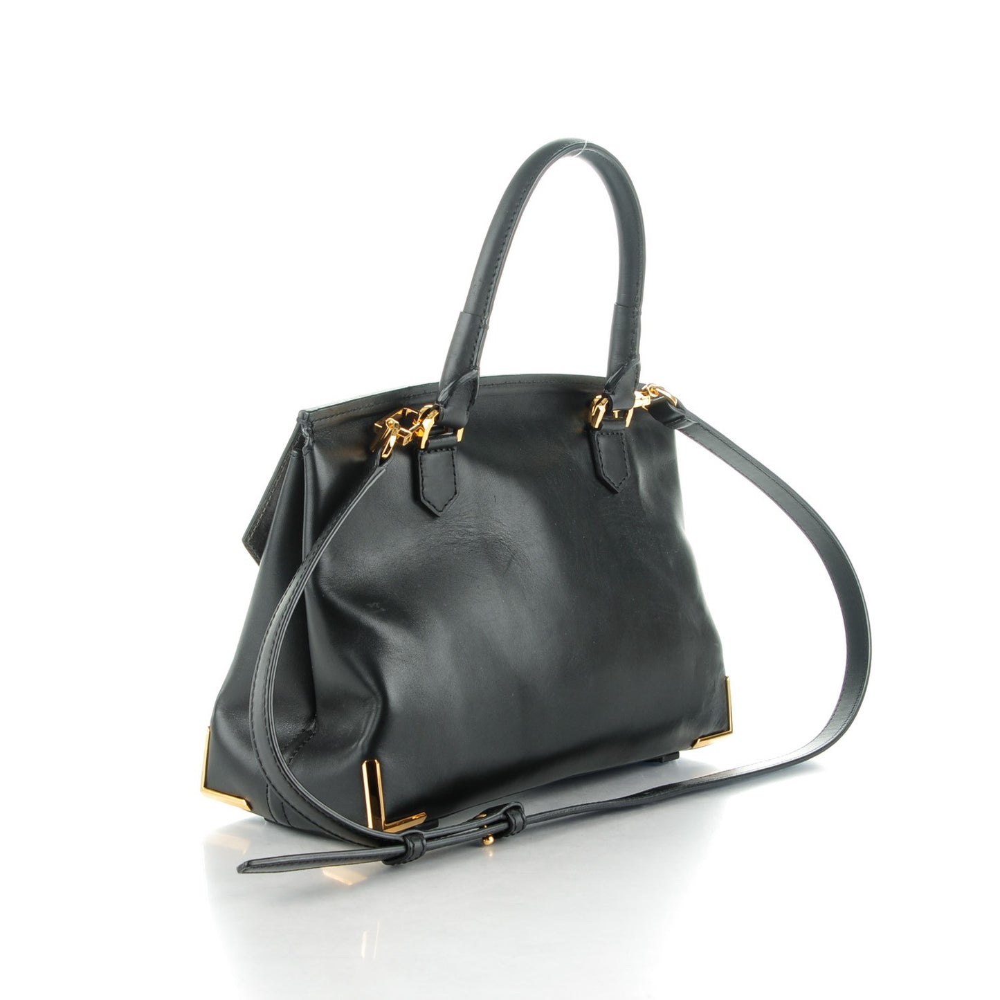 Calfskin Large Marion Black Pale Gold Hardware