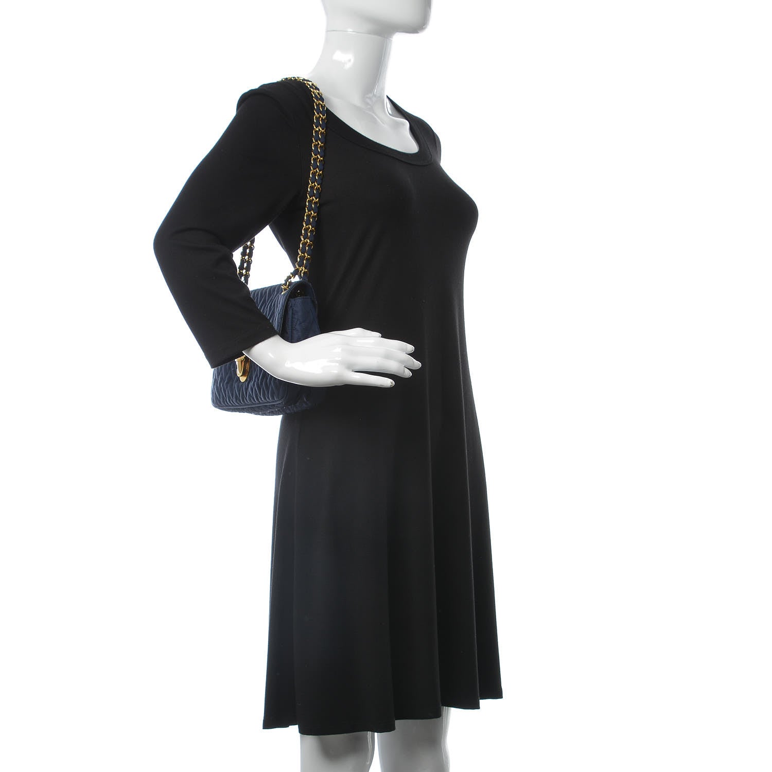 Prada Nylon Tessuto Impuntu Quilted Flap Baltico 2 of 13