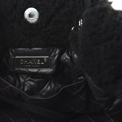 Chanel Shearling Sheepskin Large Coco Neige Tote Black 8 of 10