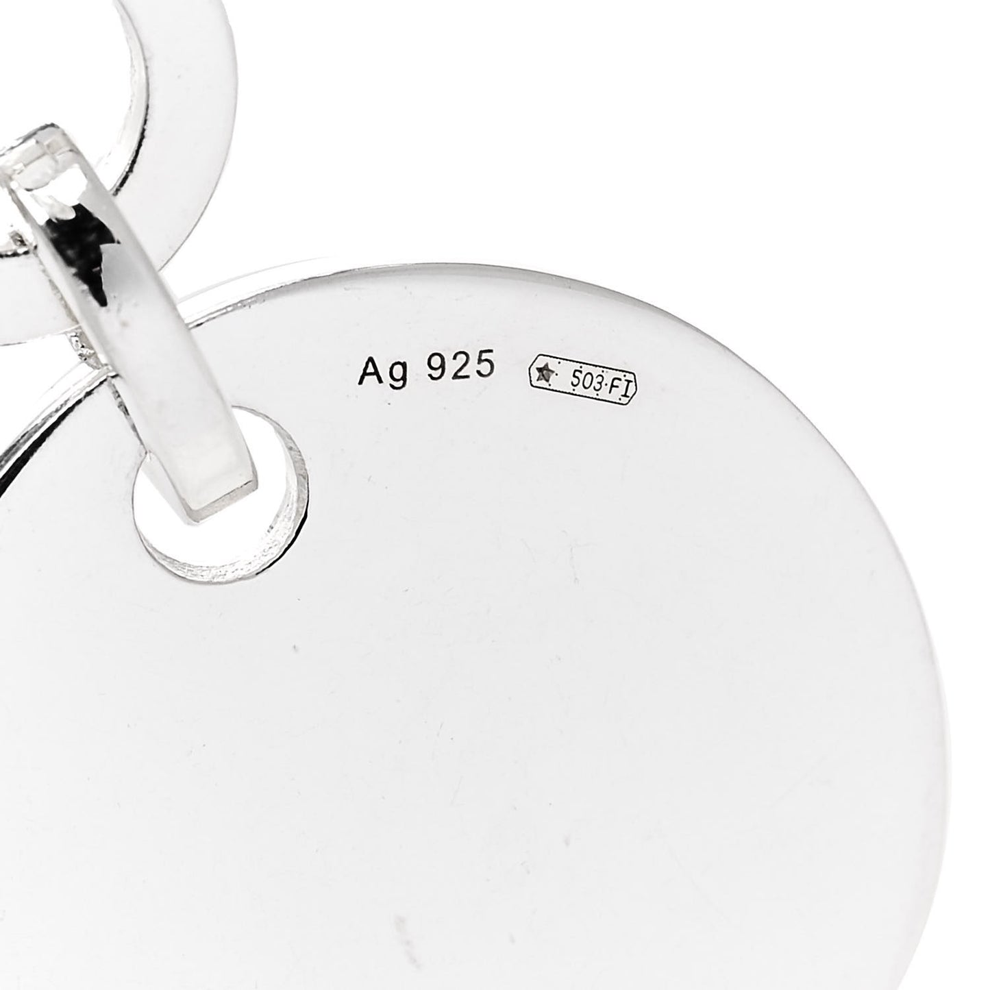 Sterling Silver Trademark Round Drop Earrings