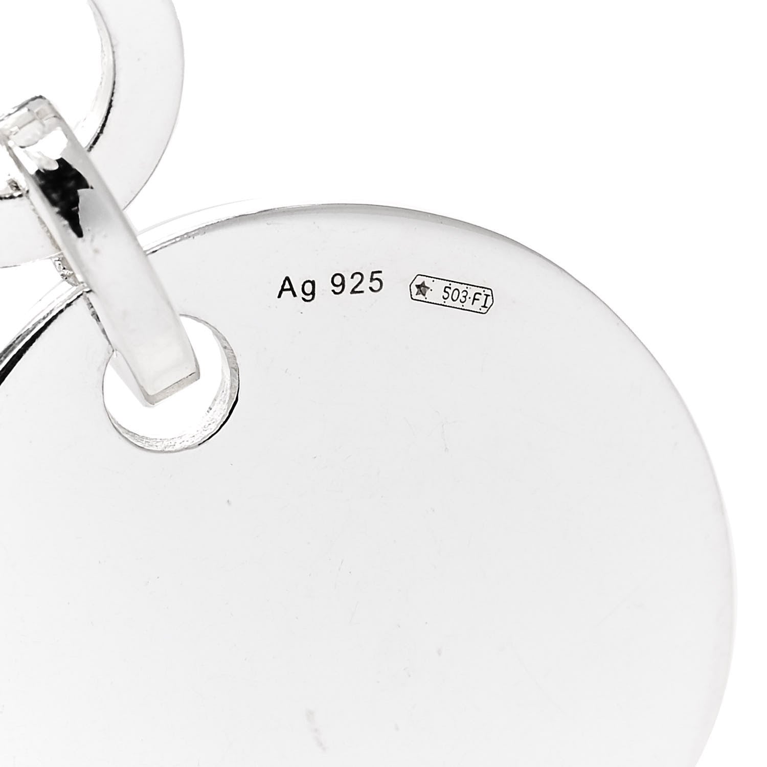 Gucci Sterling Silver Trademark Round Drop Earrings 5 of 6