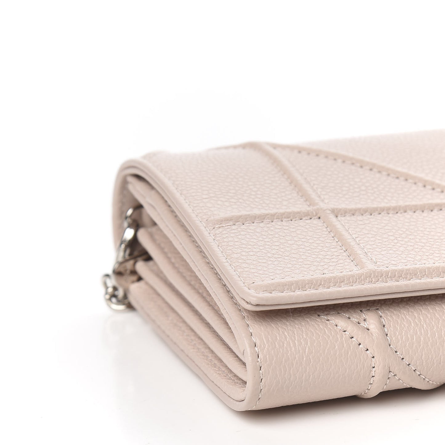 Grained Calfskin Diorama Croisiere Chain Wallet Rose Poudre