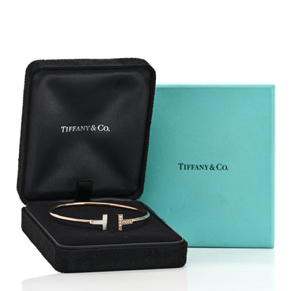 Tiffany 18K Rose Gold Diamond Mother of Pearl T Wire Bracelet 4 of 4