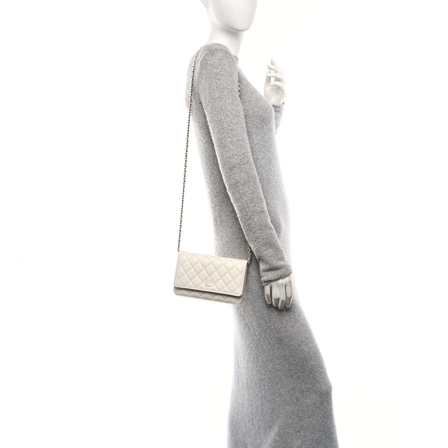 Chanel Caviar Quilted Wallet On Chain WOC White 2 of 11