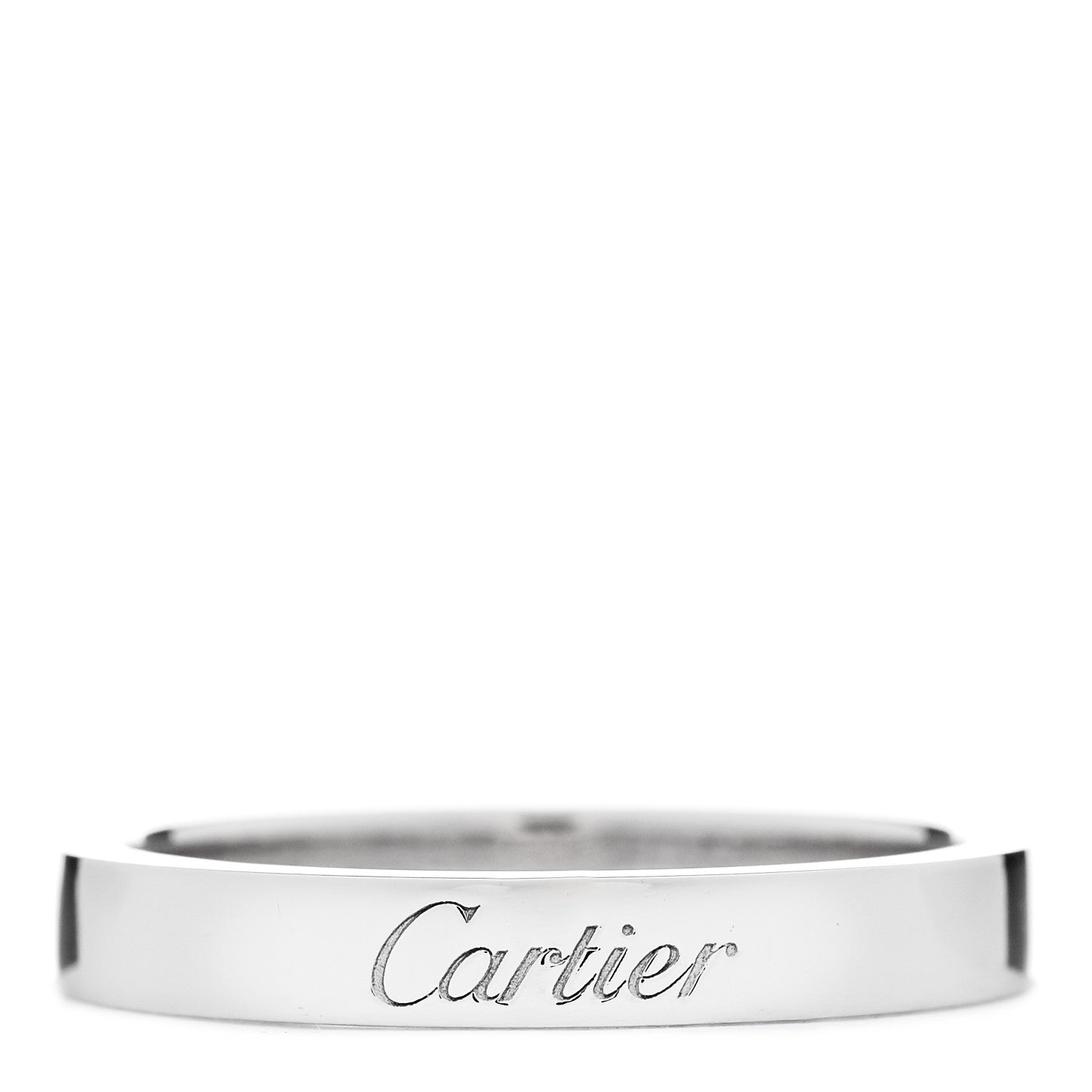 Cartier Platinum 3mm C De Cartier Wedding Band Ring 53 6.5 1 of 5