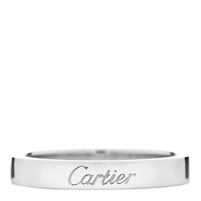 Cartier Platinum 3mm C De Cartier Wedding Band Ring 53 6.5 1 of 5