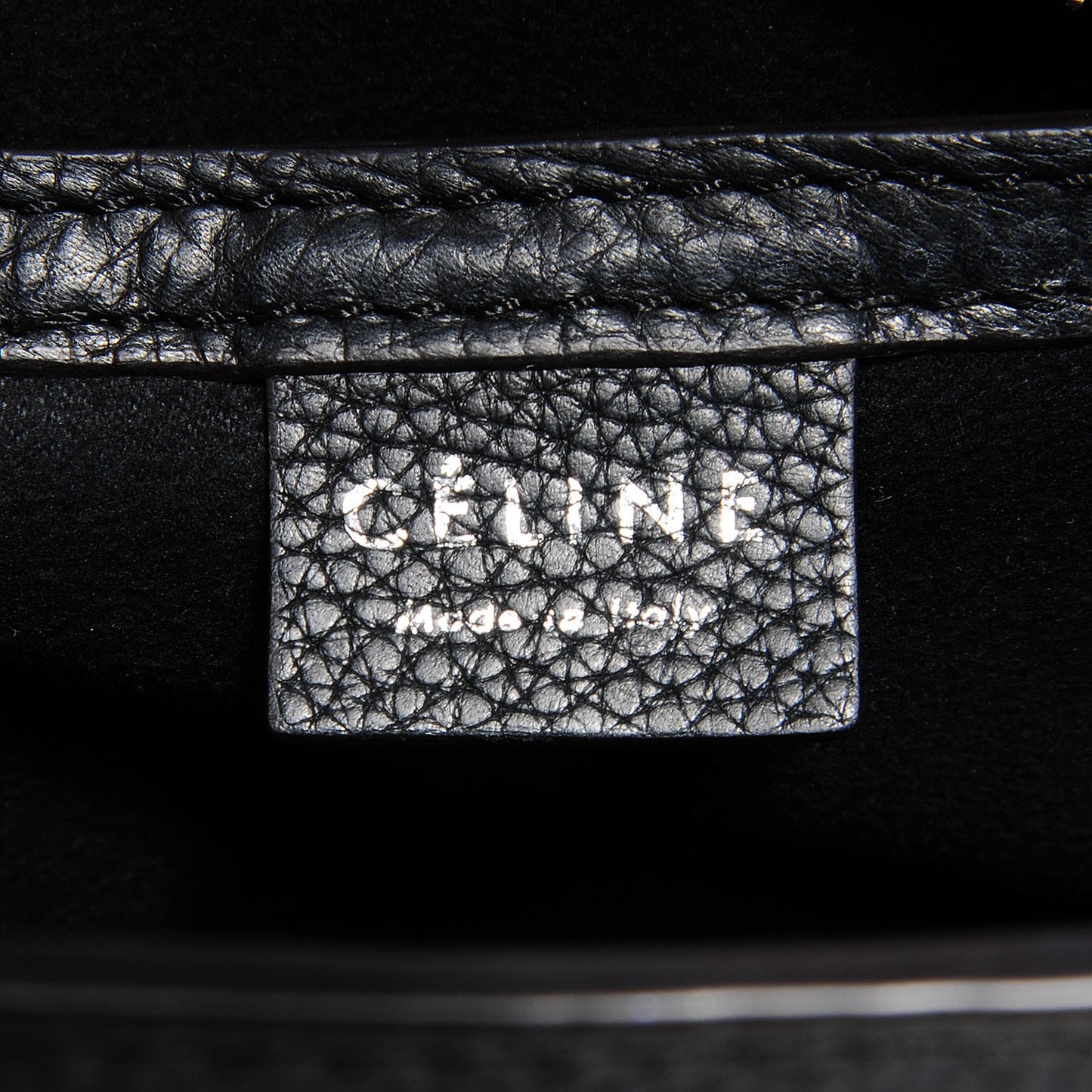 Drummed Calfskin Nano Luggage Black