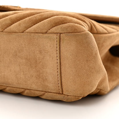 Saint Laurent Suede Matelasse Chevron Monogram Medium College Bag Cinnamon 9 of 11