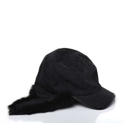 Gucci Monogram Fur Baseball Hat M Black 9 of 10