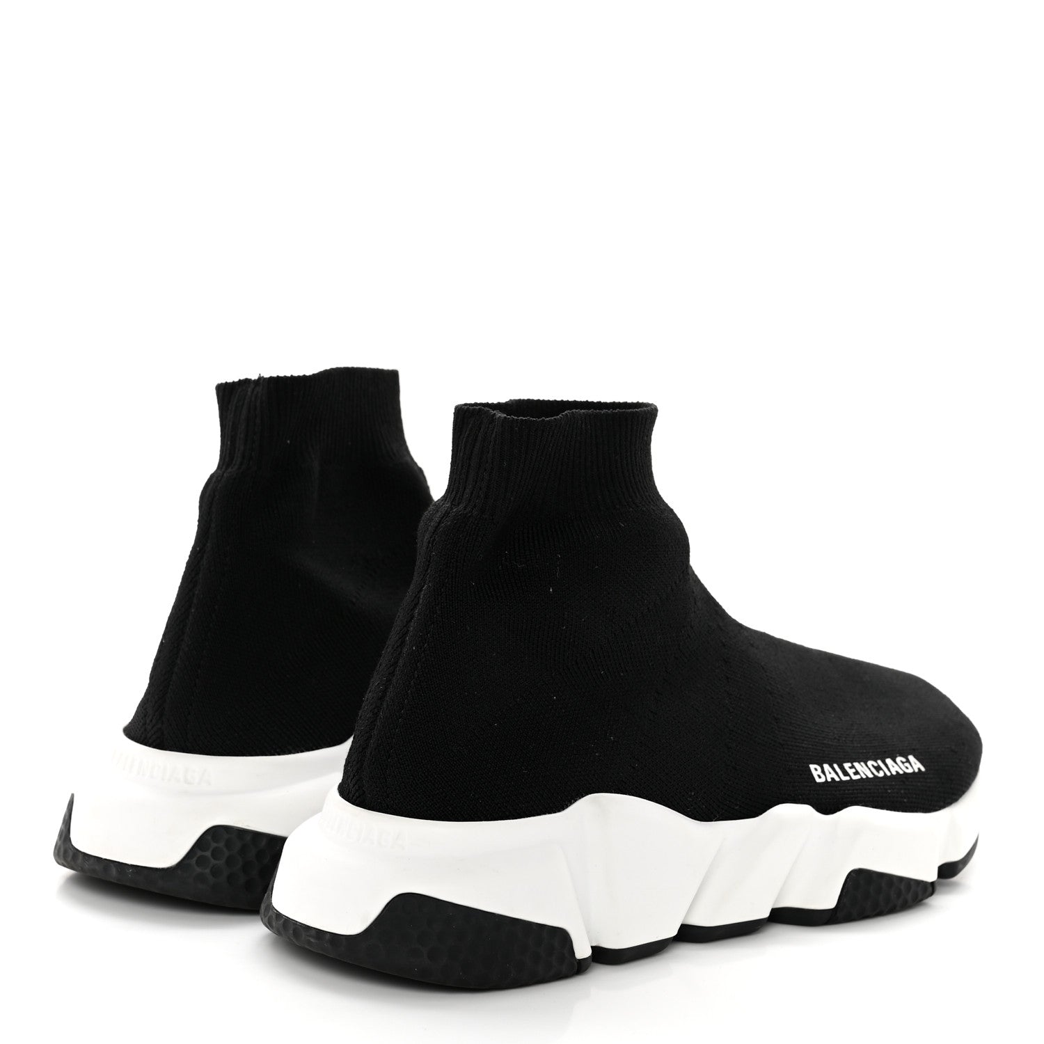 Balenciaga Neoprene Knit Womens Speed Sneakers 37 Black White 4 of 8