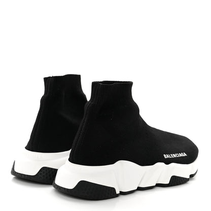 Balenciaga Neoprene Knit Womens Speed Sneakers 37 Black White 4 of 8