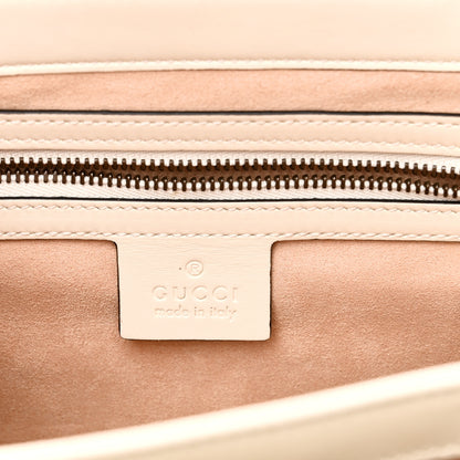 Gucci Calfskin Sylvie Web Small Queen Margaret Top Handle Bag White 6 of 10
