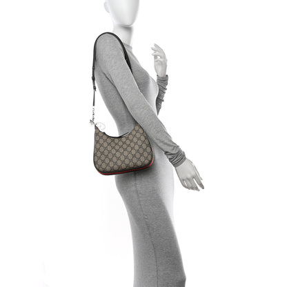 Gucci GG Supreme Monogram Textured Calfskin Web Small Attache Shoulder Bag Beige Ebony New Acero 2 of 10