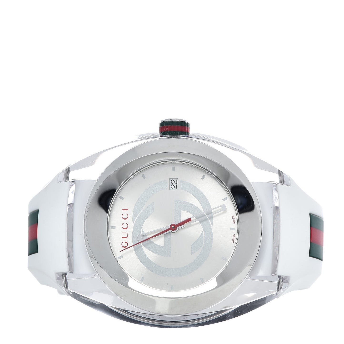 Stainless Steel Rubber 46mm Sync Web Quartz Watch White
