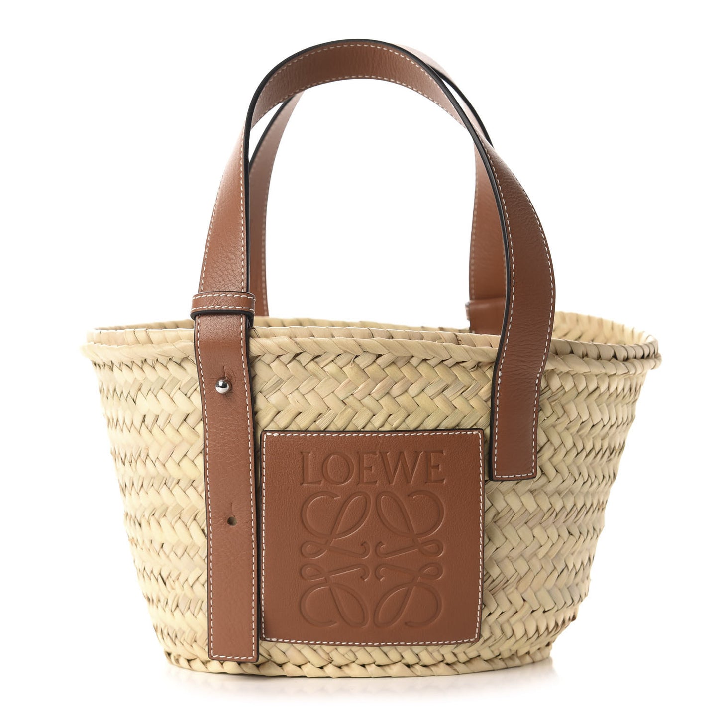 Raffia Small Basket Tote Bag Natural Tan
