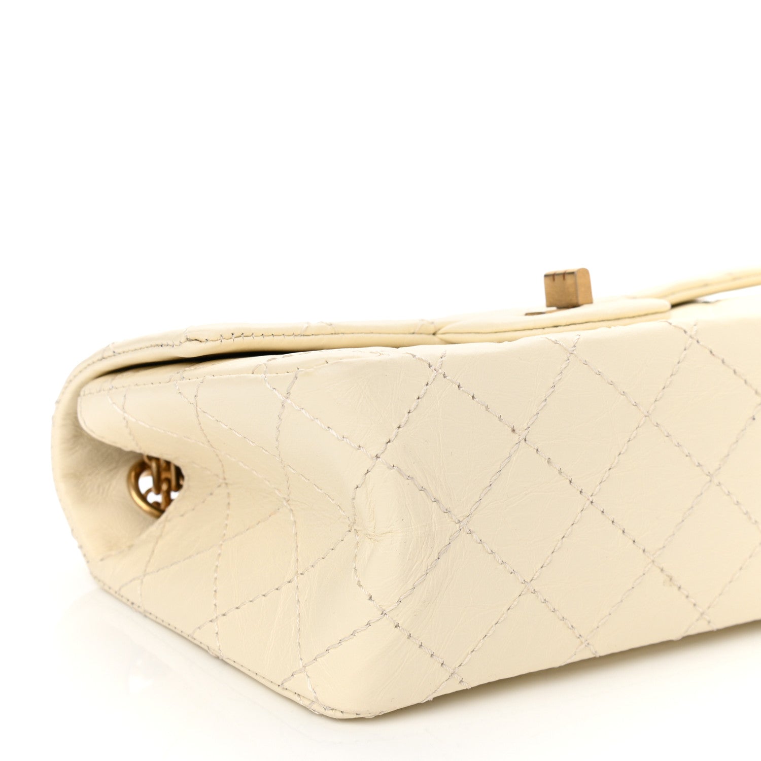Chanel Aged Calfskin Quilted 2.55 Reissue Mini Flap White 10 of 10