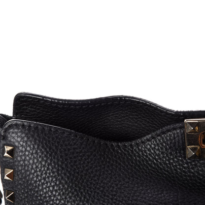 Valentino Garavani Pebbled Calfskin Large Rockstud Flip-Lock Messenger Bag Black 15 of 15