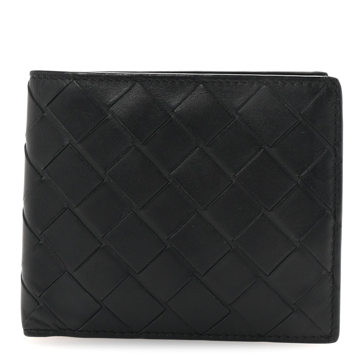 Nappa Maxi Intrecciato Bi-Fold Wallet Black