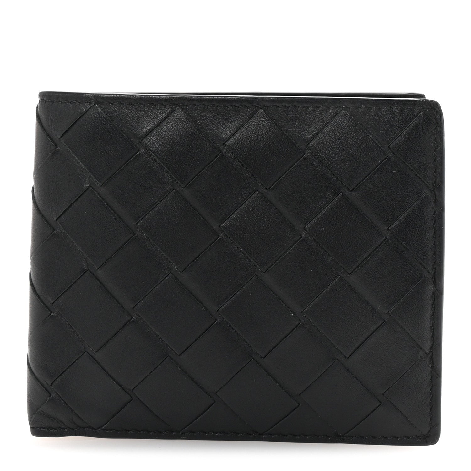 Bottega Veneta Nappa Maxi Intrecciato Bi-Fold Wallet Black 1 of 7