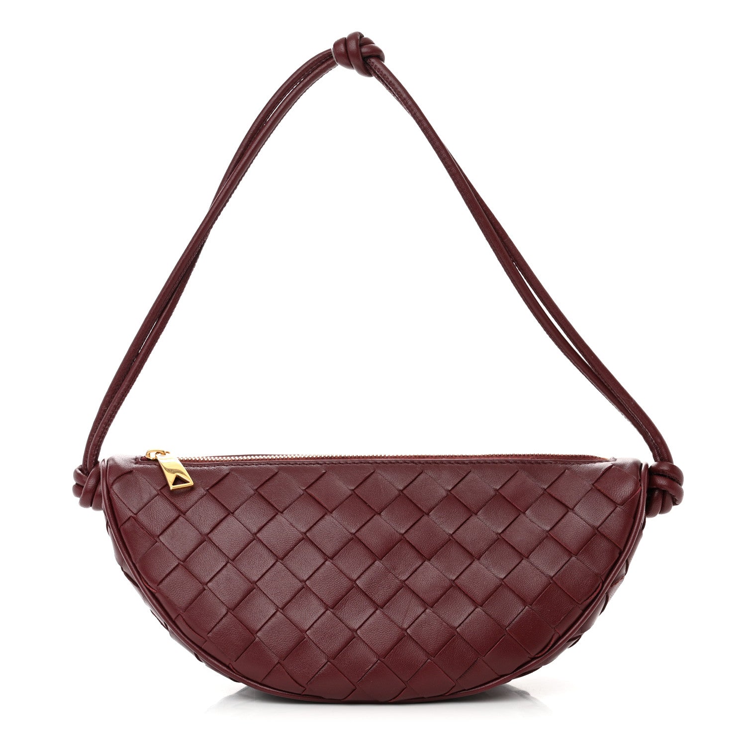 Bottega Veneta Nappa Intrecciato Half Moon Pouch On Strap Barolo 1 of 9