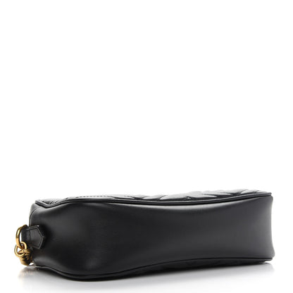 Gucci Calfskin Matelasse Small GG Marmont Chain Shoulder Bag Black 4 of 11