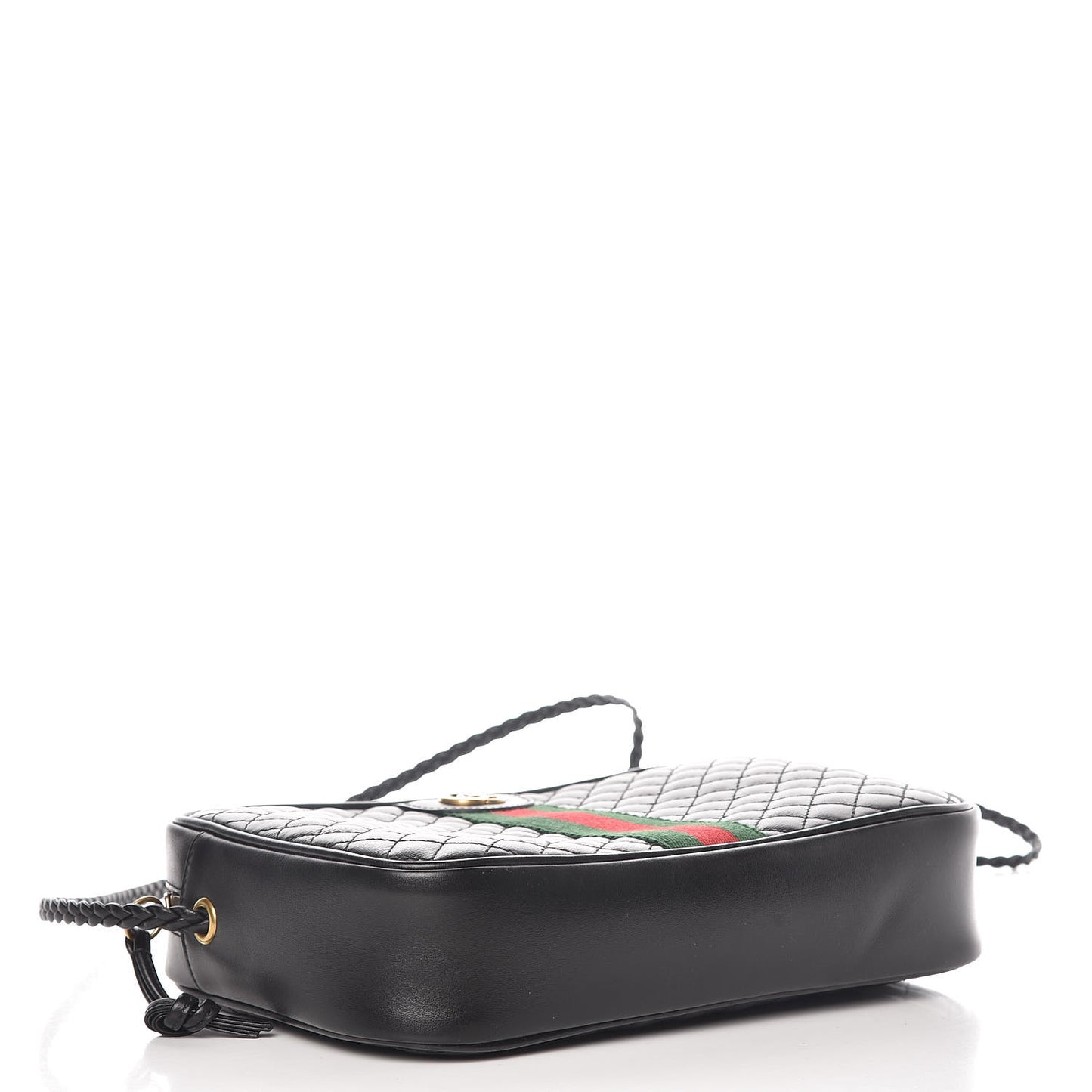 Calfskin Web Trapuntata Small GG Shoulder Bag Black