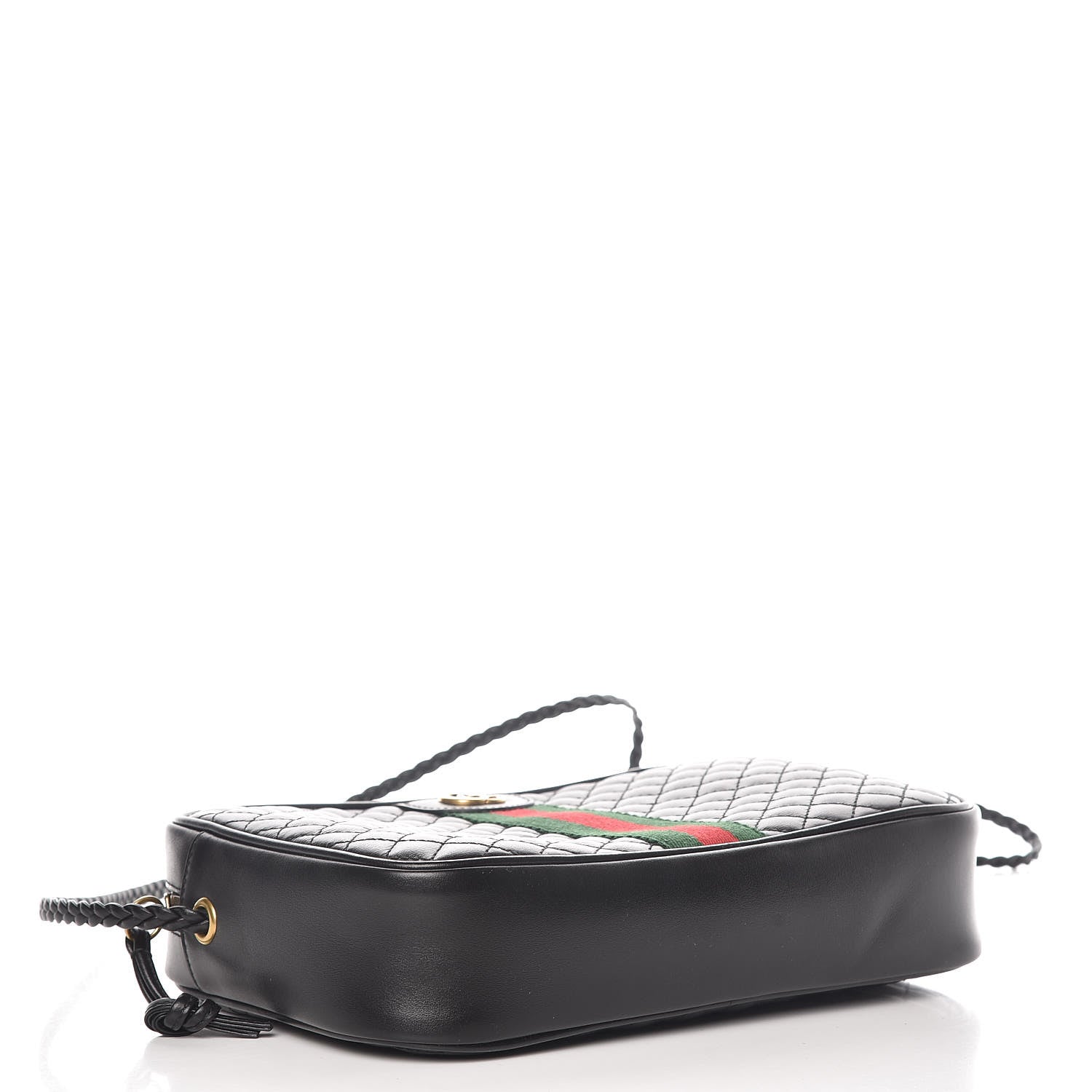 Gucci Calfskin Web Trapuntata Small GG Shoulder Bag Black 4 of 9