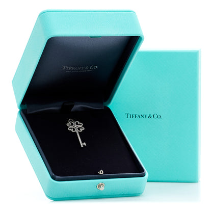 Tiffany Platinum Diamond Enchant Quatra Heart Key Pendant 5 of 5