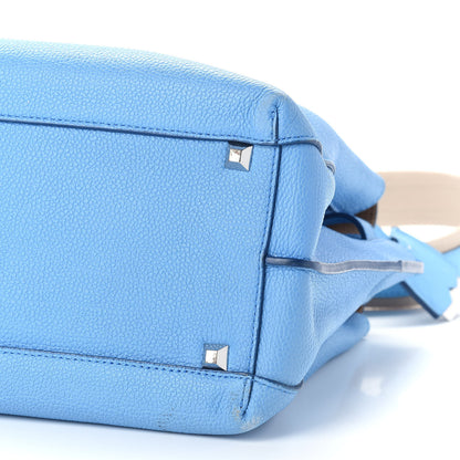 MCM Grained Calfskin Medium Milla Tote Tile Blue 7 of 8